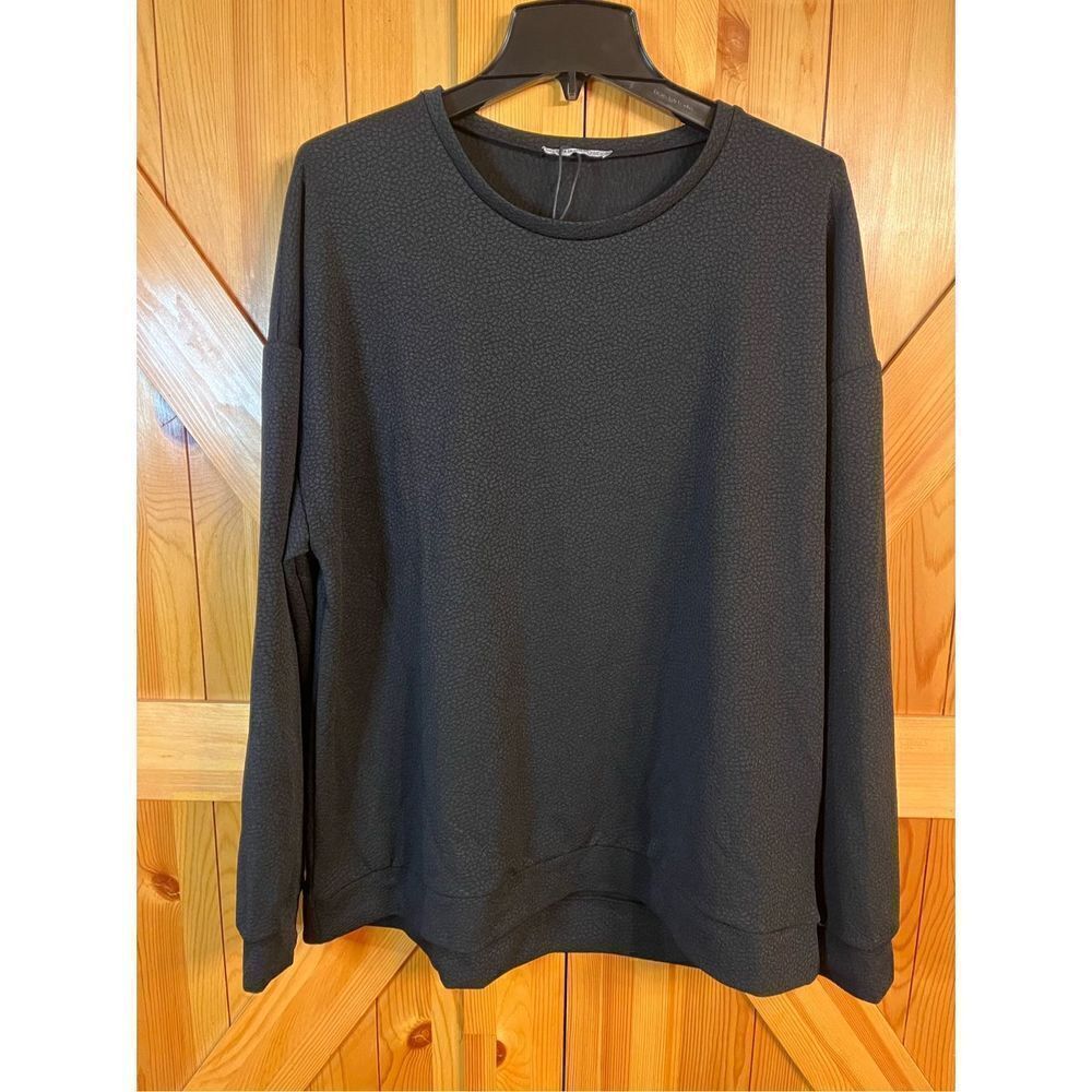 ZARA Trafaluc Black Long Sleeve Top Size Large nwot (1867)